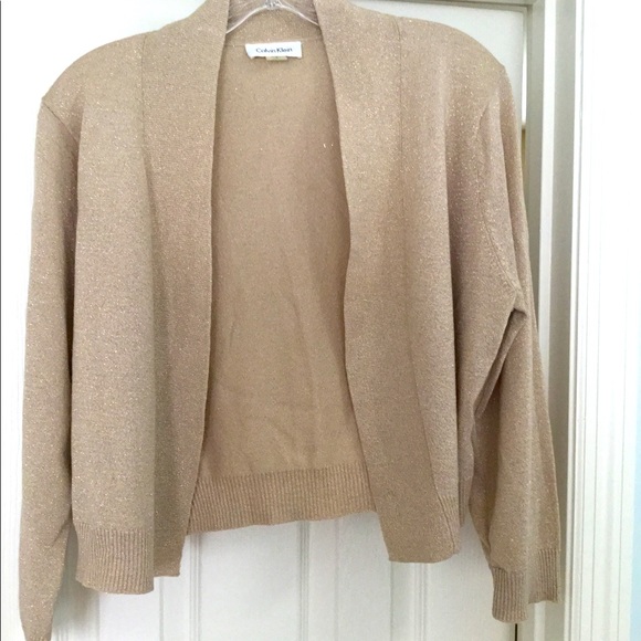 Gold 3/4 sleeve shrug, large - Picture 2 of 5